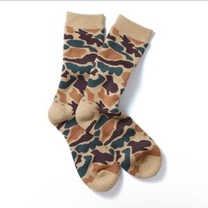 Pile Camo Crew Socks Rototo Khaki Duck Hunter R1339 Made in Japan